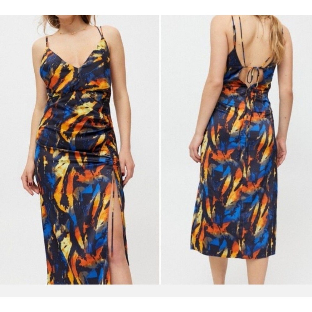 Urbanoutfitters UO Tie-Dye Slip Dress V-neck spaghetti straps Multicolor Size 6